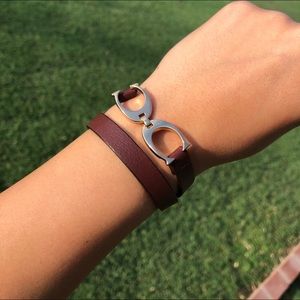 Coach Brown Wrap Leather Bracelet
